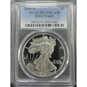 2004(W) - 1oz Silver Eagle - S$1 PCGS PR70DCAM (D11-B19)