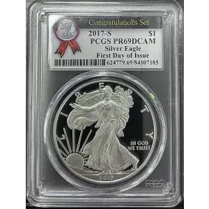 2017(S) - 1oz Silver Eagle First Day of Issue - S$1 PCGS PR69DCAM (D11-B17)
