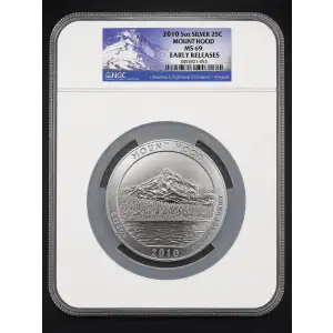2010 5oz SILVER 25C MOUNT HOOD MS69 EARLY RELEASES (OB-168)