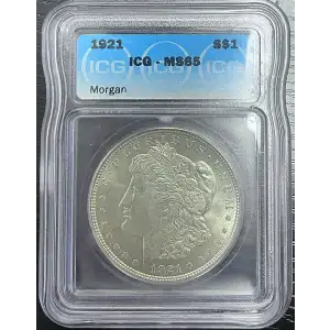 1921 Morgan Silver Dollar ICG MS-65 ASW 0.77oz