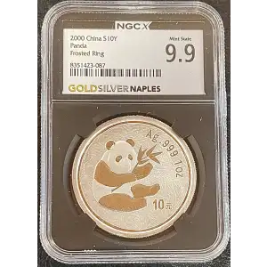 2000 China S10Y Panda Frosted Ring MS69 (Storage 12A)