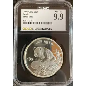 1999 China S10Y Panda Small Date MS 69 (Storage 12A)
