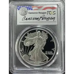 1998(P) - 1oz Silver Eagle Reagan Legacy Series - S$1 PCGS PR69DCAM (D11-B14)