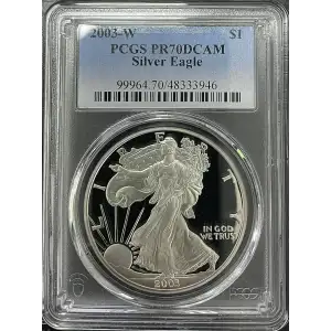 2003(W) - 1oz Silver Eagle - S$1 PCGS PR70DCAM (D11-B17)