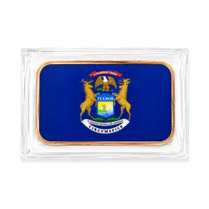 1 Oz Copper Bar Michigan State Flag  (2)