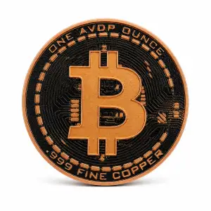 1 oz Colorized Bitcoin Copper Round