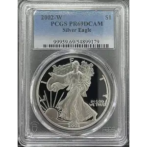 2002(W) - 1oz Silver Eagle - S$1 PCGS PR69DCAM (D11-B14)