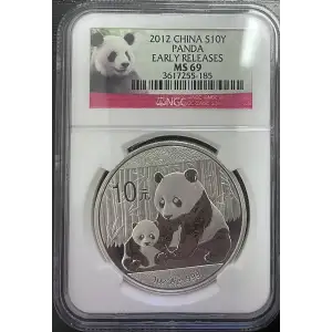 2012 1oz China S10Y Panda EARLY RELEASES MS69