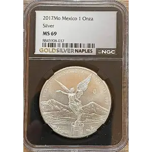 2017Mo Mexico 1 Onza Libertad 1oz Silver MS69 (S18A - B1)