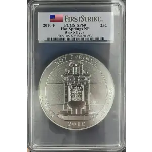 2010(P) - PCGS SP69 25C - Hot Springs NP 5oz Silver (D-8)