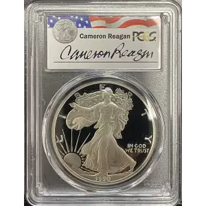 1990(S) - 1oz Silver Eagle Reagan Legacy Series - S$1 PCGS PR69DCAM (D11-B14)