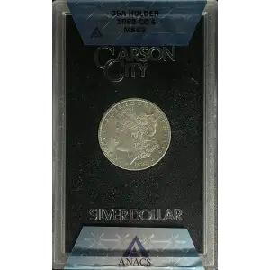 1882(CC) - 0.77oz Morgan Silver Dollar - GSA Holder ANACS MS63 (D-8)