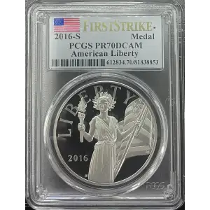 2016(S) - PCGS PR70DCAM American Liberty 1oz Silver Medal (D11-B19)