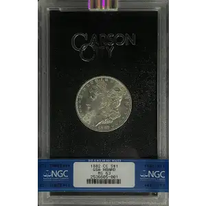 1882(CC) - 0.77oz Morgan Silver Dollar - GSA Hoard NGC MS63 (D-8)