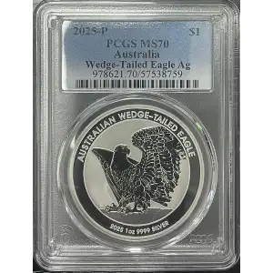 2025P 1oz Australia S$1 Wedge-Tailed Eagle PCGS MS70 (D11-B19)