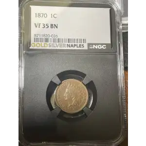 1870 Indian Cent 1C VF 35BN (S18A - B1)