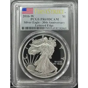 2016(W) - 1oz Silver Eagle 30th Ann. First Strike - S$1 PCGS PR69DCAM (D11-B14)