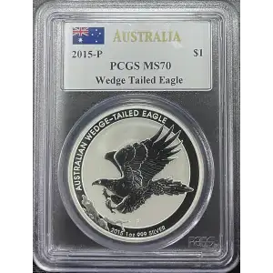 2015P 1oz Australia S$1 Wedge-Tailed Eagle PCGS MS70 (D11-B19)