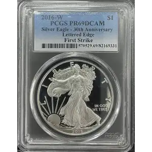 2016(W) - 1oz Silver Eagle 30th Ann. First Strike - S$1 PCGS PR69DCAM (D11-B14)