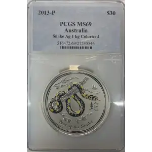 1Kilo Year of the Snake Silver - Australia $30 - (2)