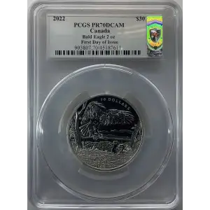 2oz Multifaceted Bald Eagle Silver - Canada S$30 -