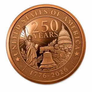 5 Oz Copper Round 250th Anniversary