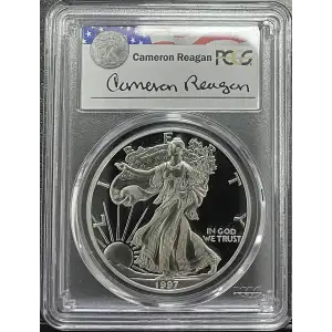 1997(P) - 1oz Silver Eagle Reagan Legacy Series - S$1 PCGS PR69DCAM (D11-B14)
