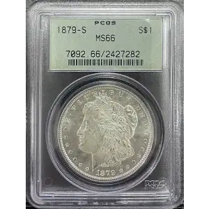 1879(S) 0.77oz Morgan Silver Dollar PCGS MS66 (D-13)