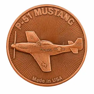 1 oz Copper Fighter Jet-P51 Mustang (2)