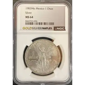 1983 - Mexico 1 Onza Libertad - 1oz Silver - MS64 (Storage 11A)
