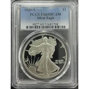 1989(S) - 1oz Silver Eagle - S$1 PCGS PR69DCAM (D11-B14)