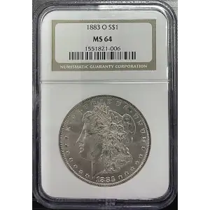 1883(O) - 0.77oz Morgan Silver Dollar - NGC MS64 (S12B-B12)