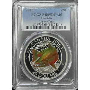 2016 - 1oz Canadian Salmonids: Arctic Char - S$20 PCGS PR69DCAM (S19A-B30)