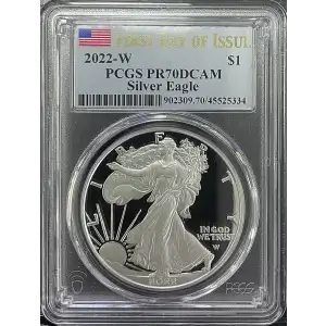 2022(W) - 1oz Silver Eagle First Day of Issue - S$1 PCGS PR70DCAM (D11-B15) (2)