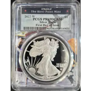 2022-W PCGS PR69DCAM Silver Eagle First Day of Issue