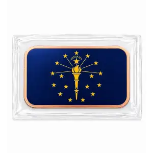 1 Oz Copper Bar Indiana State Flag  (2)