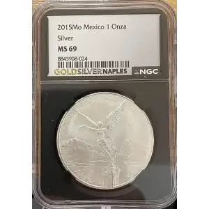 2015Mo Mexico 1 Onza Libertad 1oz Silver MS69 (S18A - B1)