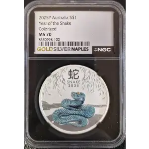 2025P S$1 AUSTRALIA YEAR OF THE SNAKE COLORIZED MS70 (Storage 14B)