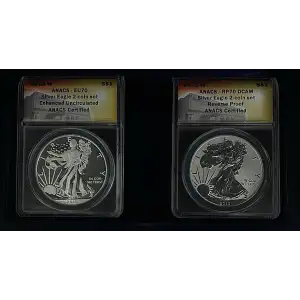 2013 1oz American Eagle West Point Two Coin Silver Set ANACS EU70 & RP70 (D-14)