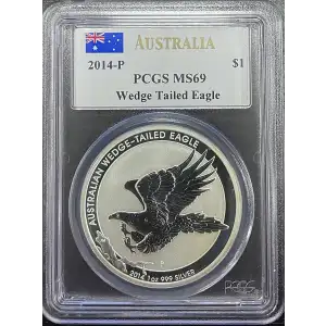 2014P 1oz Australia S$1 Wedge-Tailed Eagle PCGS MS69 (D11-B19)