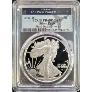 2022(W) - 1oz Silver Eagle FDOI West Point Label - S$1  PR69DCAM (D11-B21)  (2)