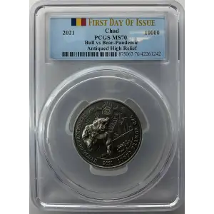 2oz Bull vs Bear Pandemic Silver - Chad S10KF -