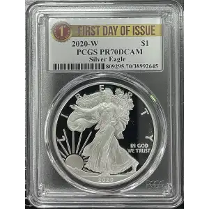 2020(W) - 1oz Silver Eagle First Day of Issue - S$1 PCGS PR70DCAM (D11-B17)