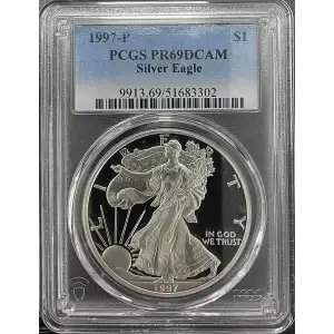 1997(P) - 1oz Silver Eagle - S$1 PCGS PR69DCAM (D11-B14)
