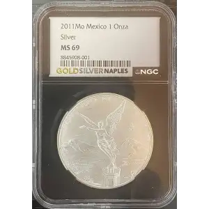 2011 - Mexico 1 Onza Libertad - 1oz Silver - MS69 (Storage 11A)