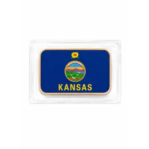 1 Oz Copper Bar Kansas State Flag  (2)