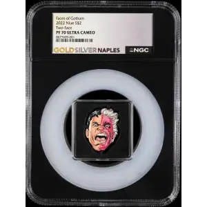 Faces of Gotham 2022 Niue S$2 Two-Face PF70 (OB-63)