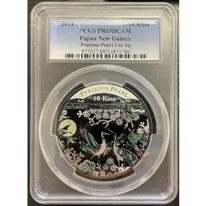 2014 PCGS PR69DCAM - Papua New Guinea - 10 Kina Precious Pearl 3oz