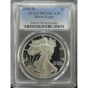 2004(W) - 1oz Silver Eagle - S$1 PCGS PR70DCAM (D11-B19)