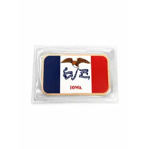1 Oz Copper Bar Iowa State Flag